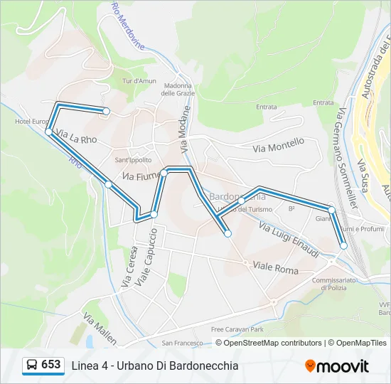653 Bus Line Map
