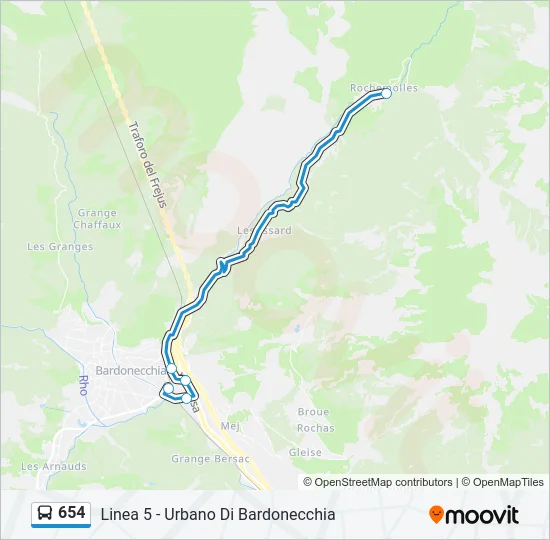 654 Bus Line Map