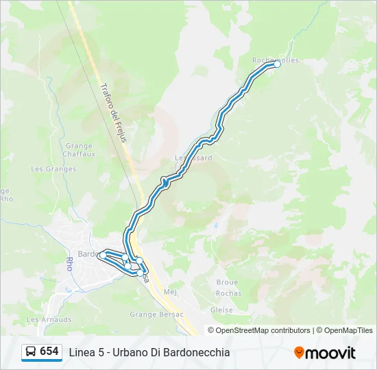 654 Bus Line Map