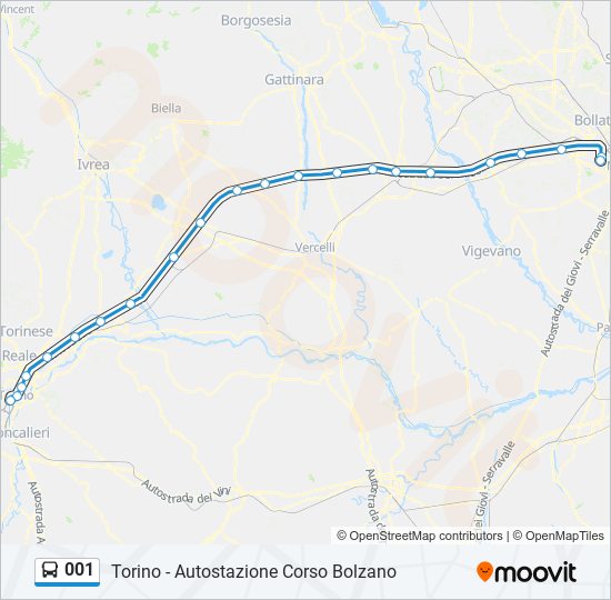 Linea 001 Orari Fermate E Mappe Torino Autostazione Corso Bolzano