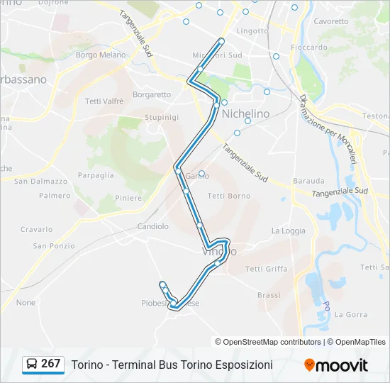 267 Bus Line Map