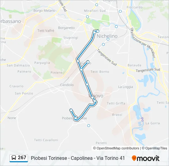 Percorso linea bus 267