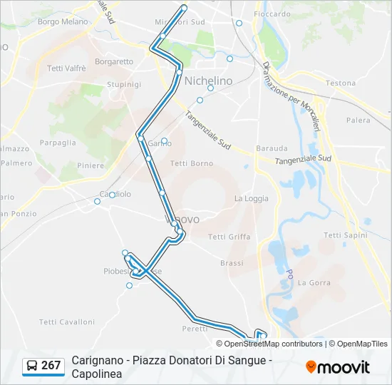 267 Bus Line Map