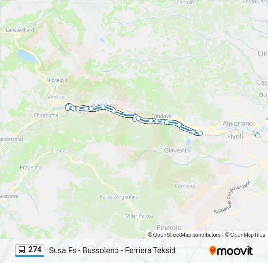 274 Bus Line Map