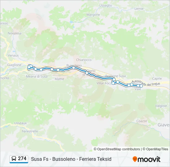 274 Bus Line Map