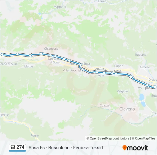274 Bus Line Map