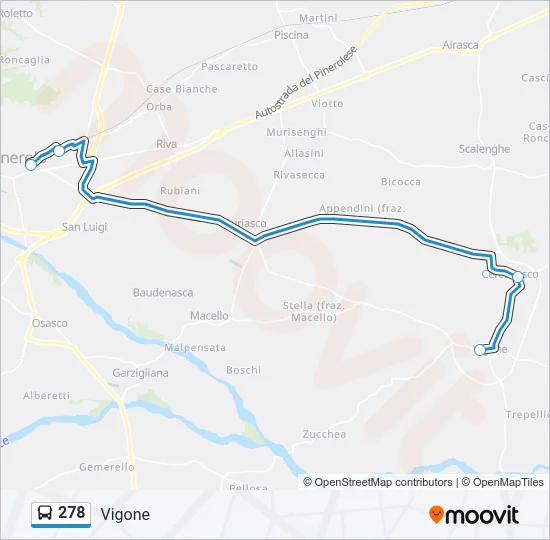 278 Bus Line Map