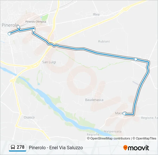 278 Bus Line Map