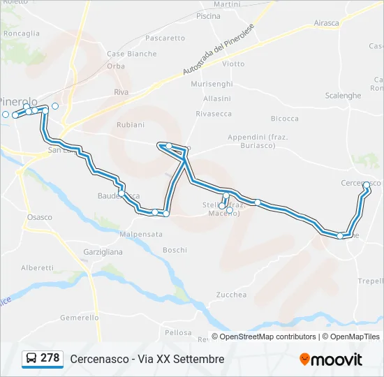 278 Bus Line Map