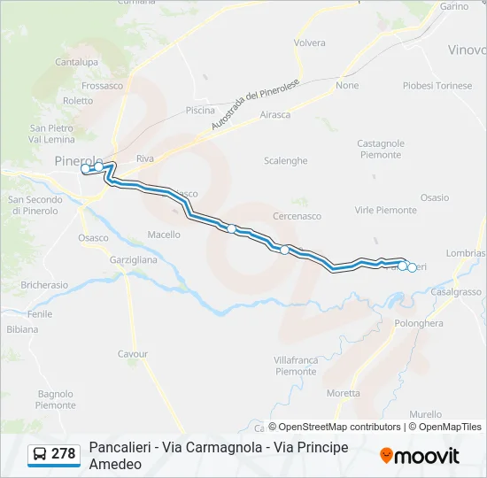 278 Bus Line Map