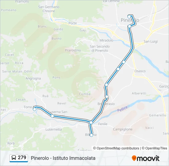 279 Bus Line Map