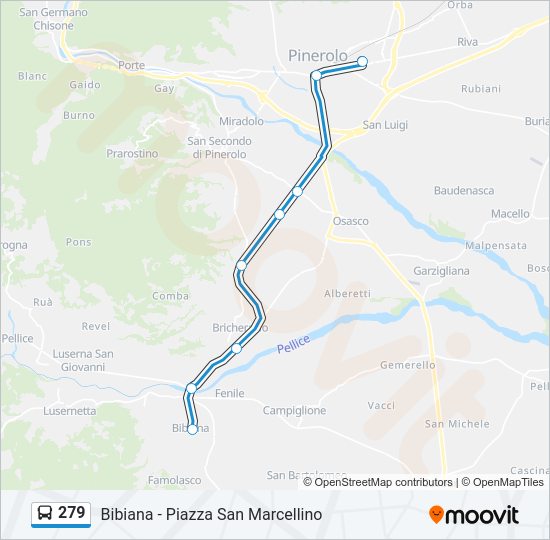 Percorso linea bus 279