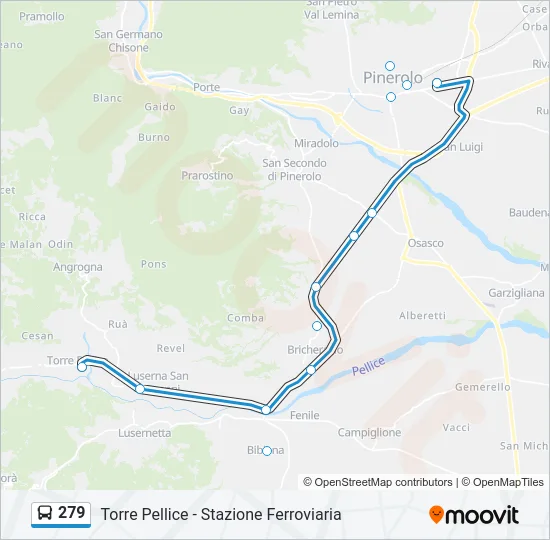 279 Bus Line Map