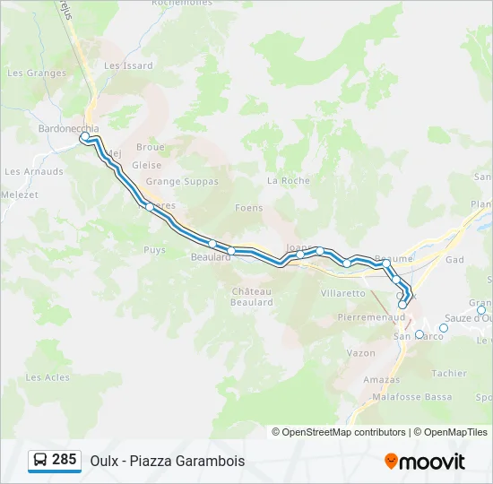 285 Bus Line Map