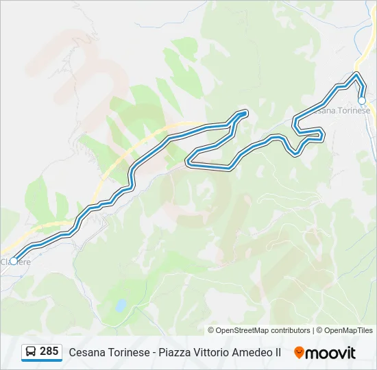 Percorso linea bus 285