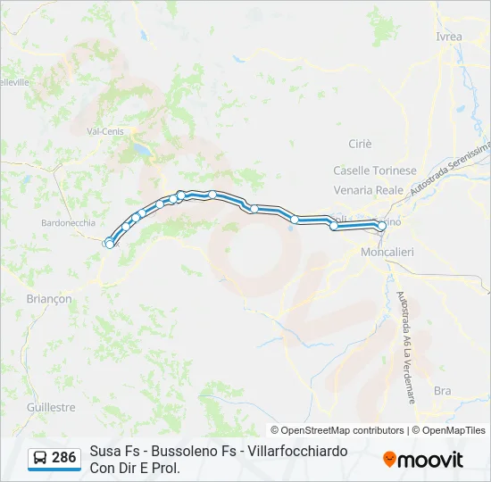 286 Bus Line Map