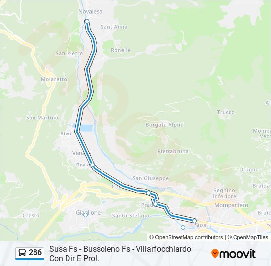 286 bus Line Map