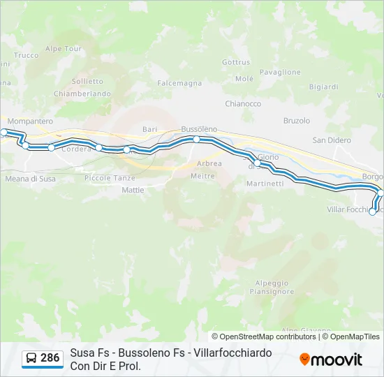 286 Bus Line Map