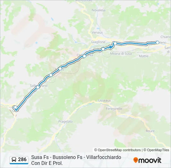 286 Bus Line Map