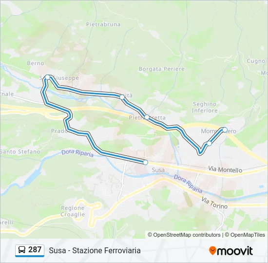 287 Bus Line Map