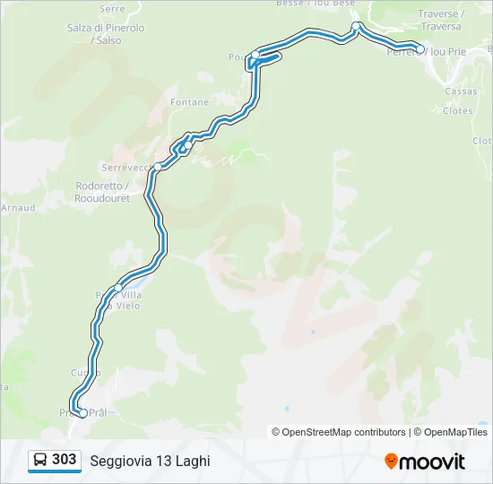 303 Bus Line Map