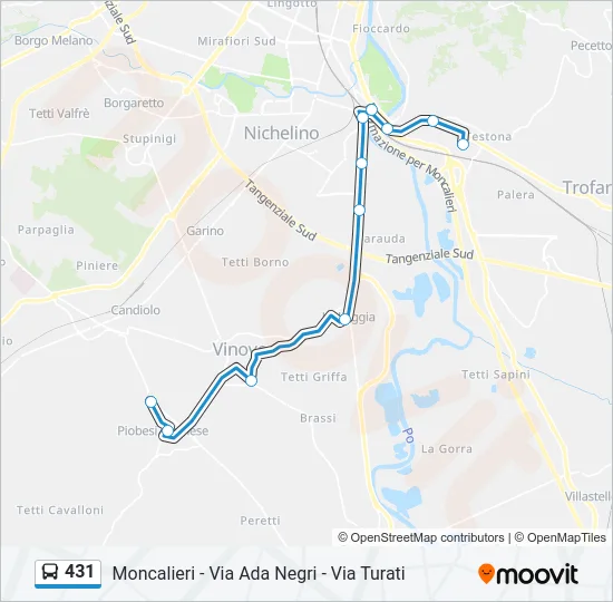 431 Bus Line Map