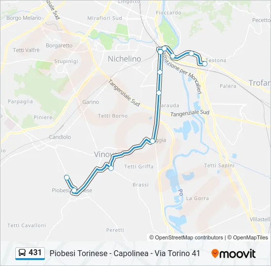 431 Bus Line Map