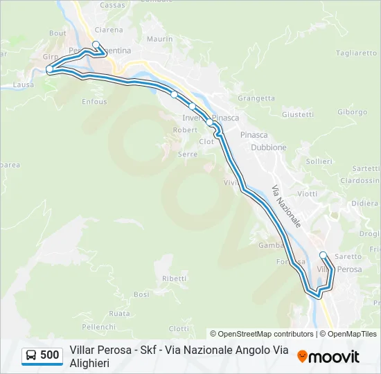 500 Bus Line Map