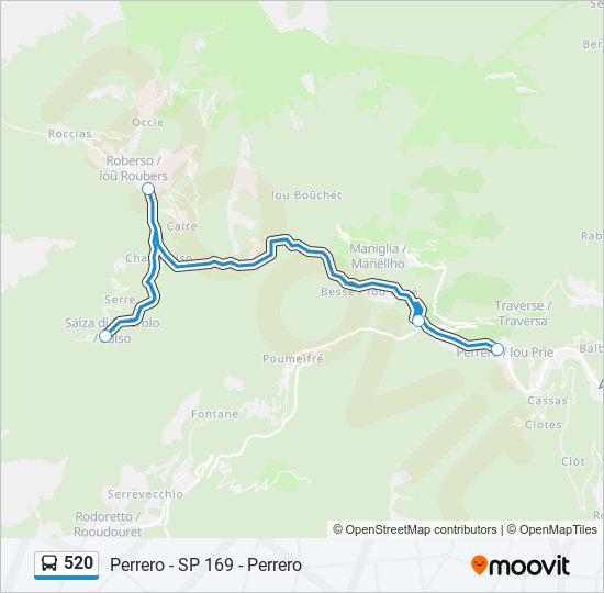 Percorso linea bus 520