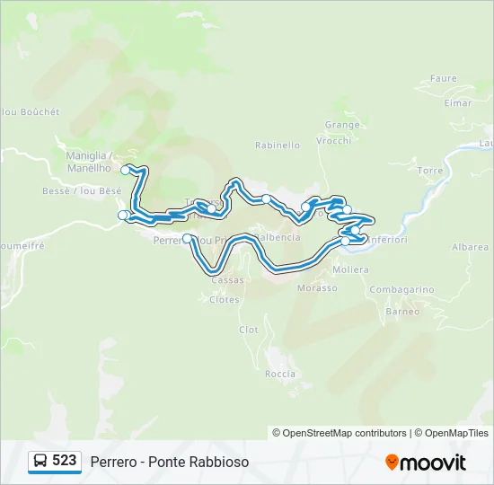 523 Bus Line Map