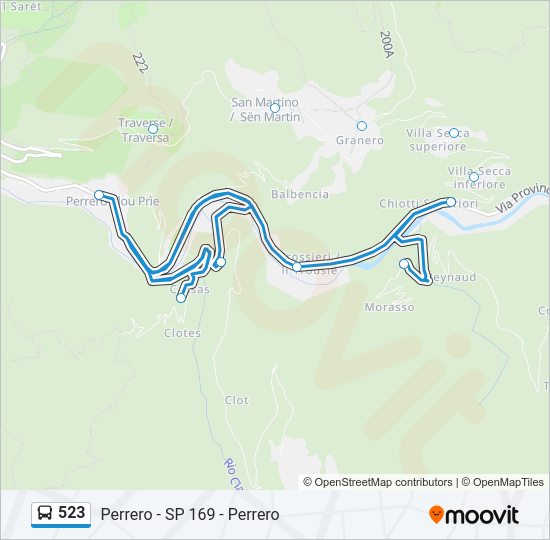 523 Bus Line Map