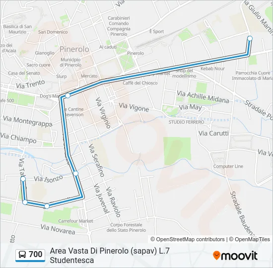 700 Bus Line Map