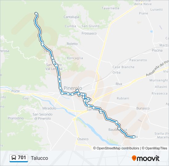 Percorso linea bus 701