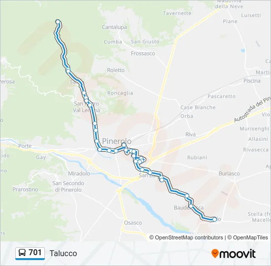 701 Bus Line Map
