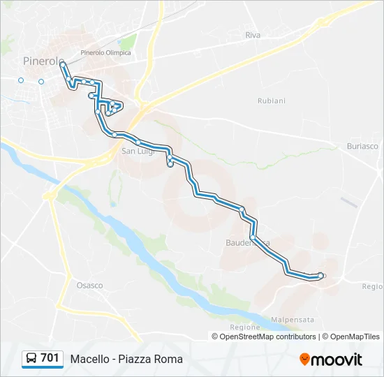 701 Bus Line Map