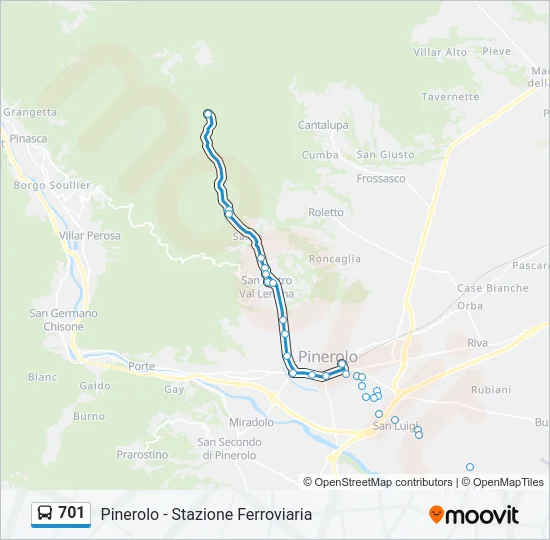 701 Bus Line Map