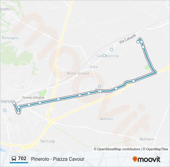 Percorso linea bus 702