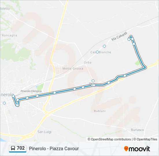 Percorso linea bus 702