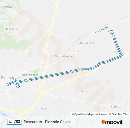 702 Bus Line Map