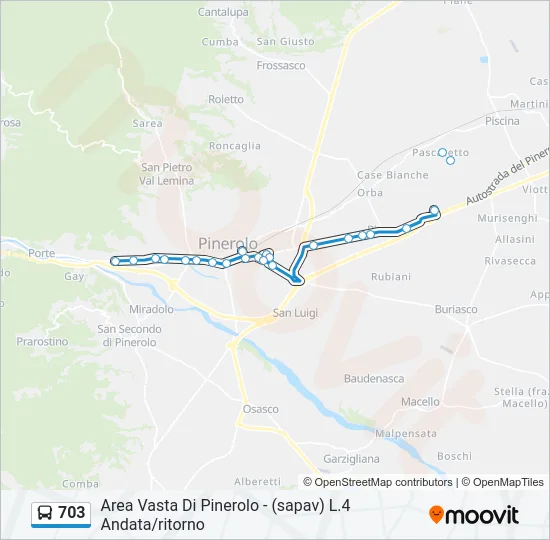 703 Bus Line Map