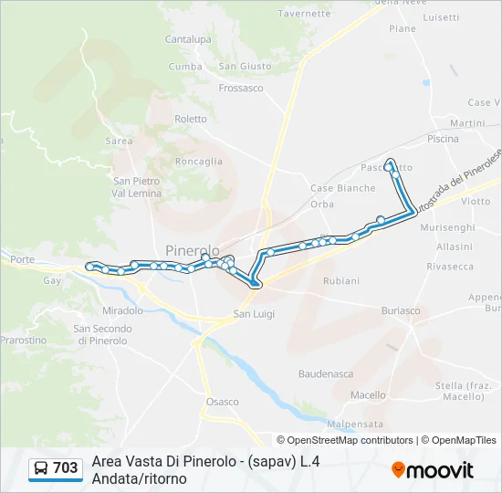 703 Bus Line Map