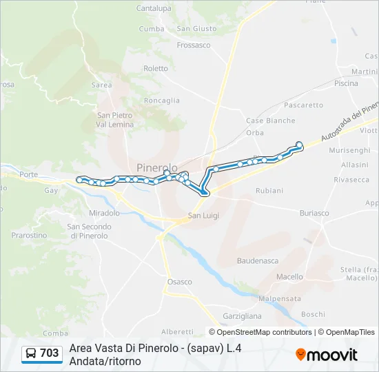 703 Bus Line Map