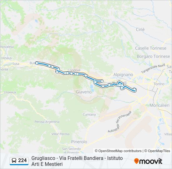 Percorso linea bus 224