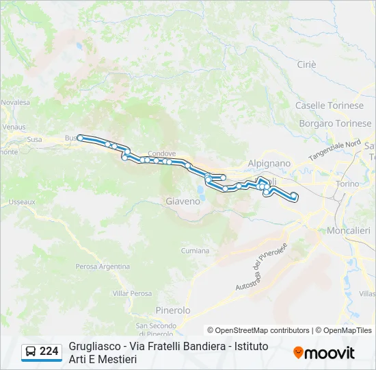 224 Bus Line Map
