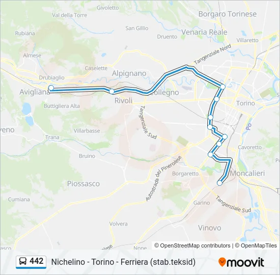 442 Bus Line Map