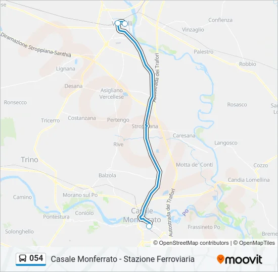 054 Bus Line Map