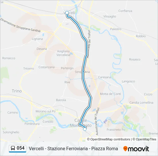 054 Bus Line Map