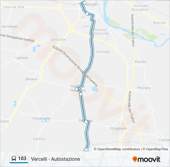 103 Bus Line Map