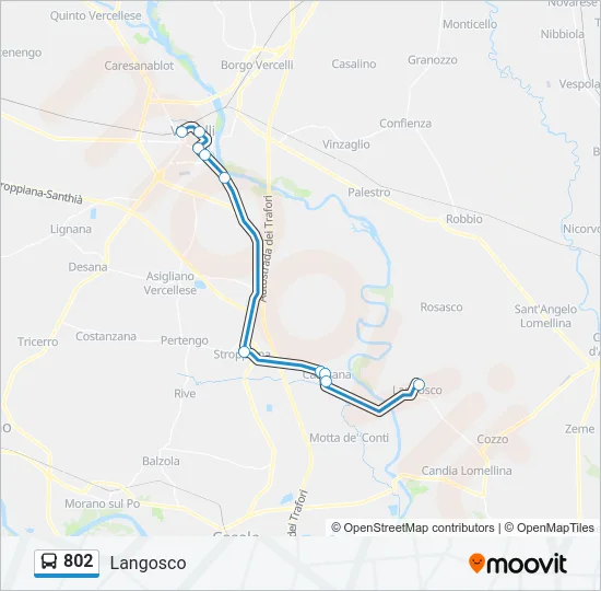 802 Bus Line Map