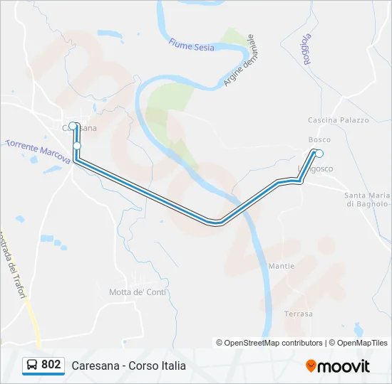 802 Bus Line Map